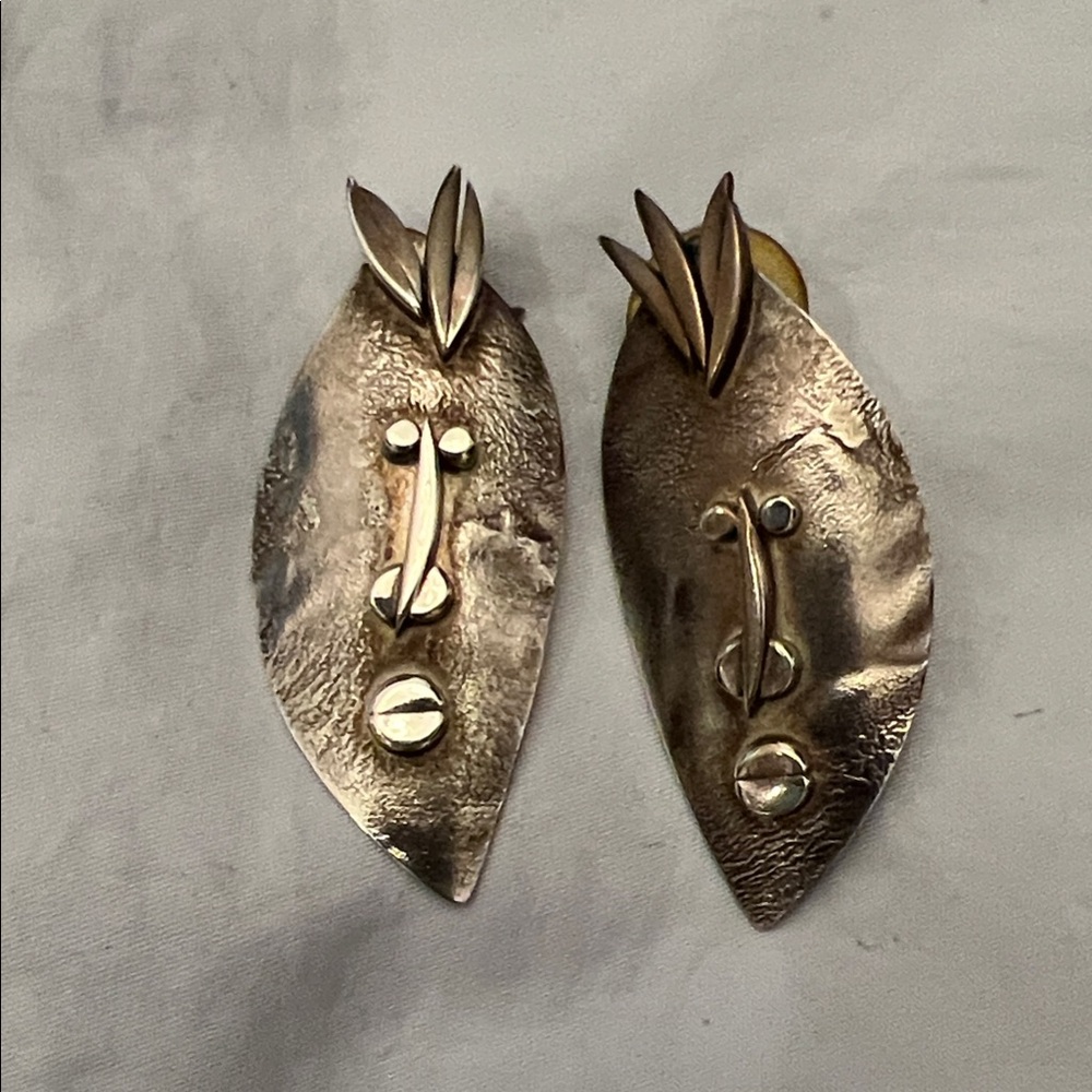 Abstract Face Metal Earrings